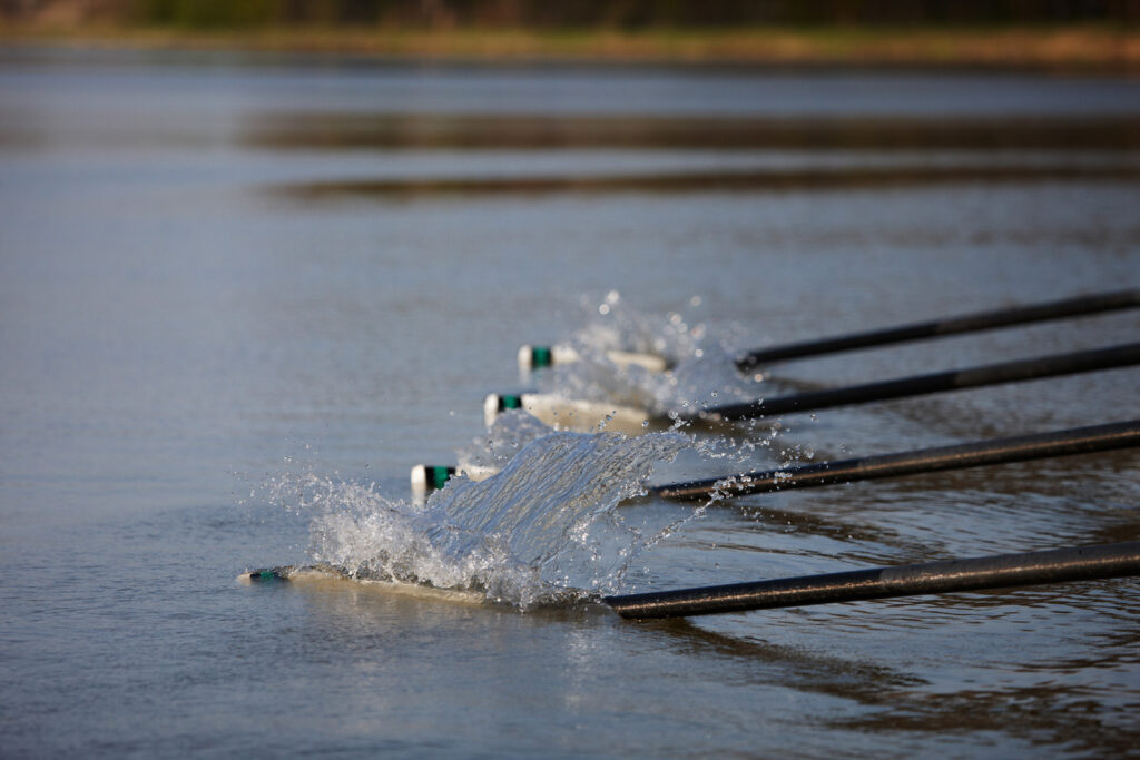 boat paddles in water